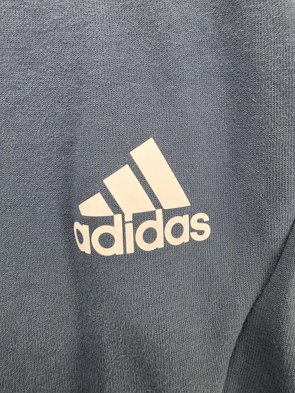 Adidas Pants Mens M Blue Jogger French Terry Elastic Waist Pockets Zip Pocket